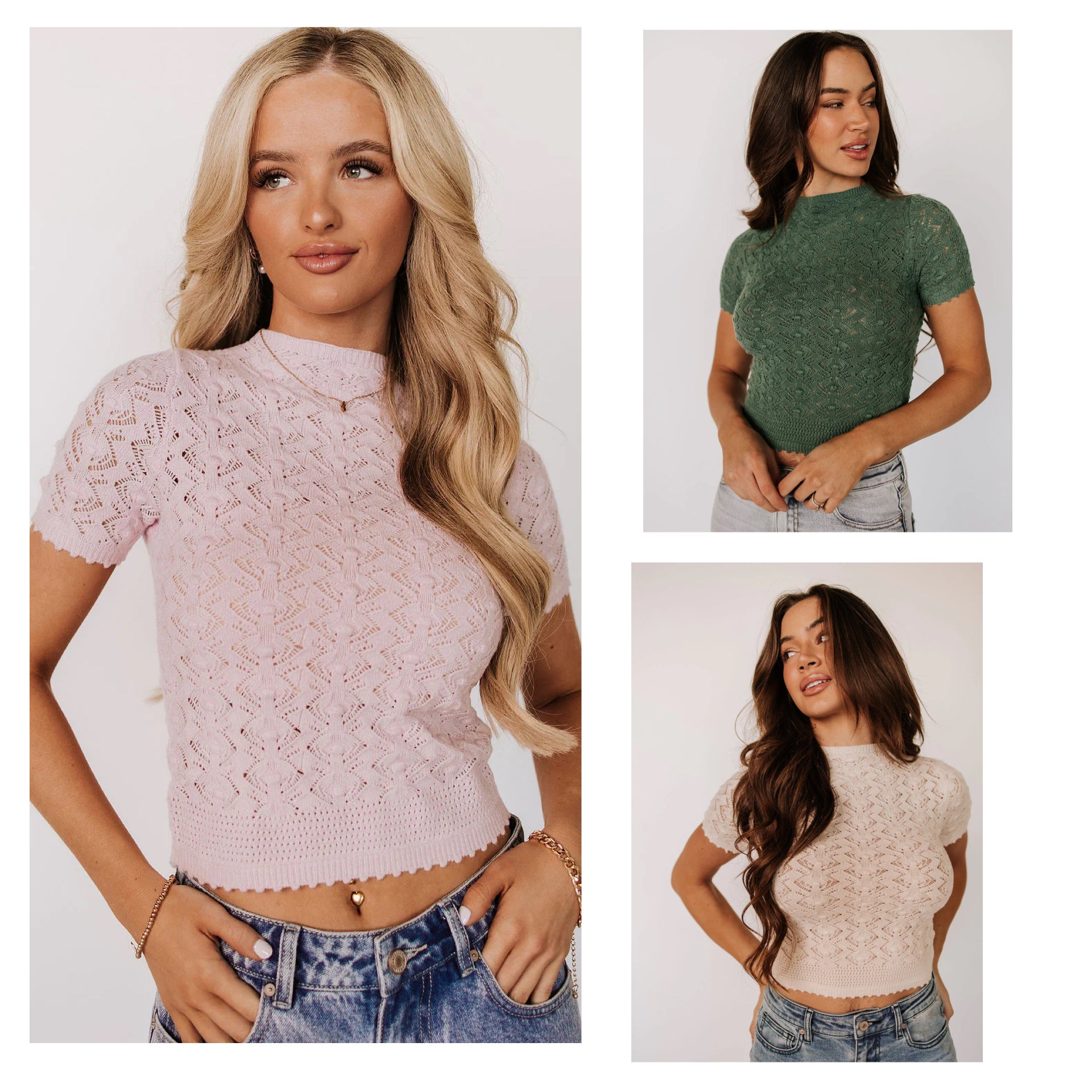 Soft Lace Short Sleeve Top