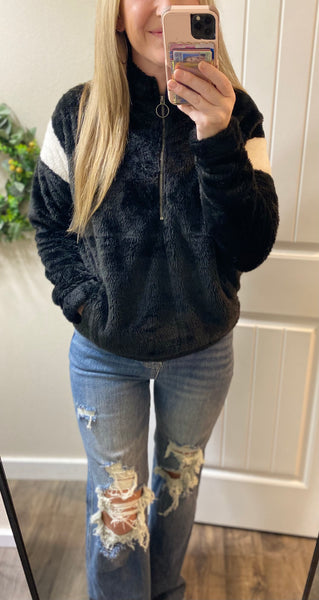 Fuzzy 1/4 Zip Pullover