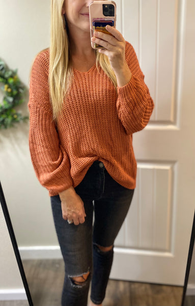 Sale! Ginger Spice or Teal Chunky Knit Sweater