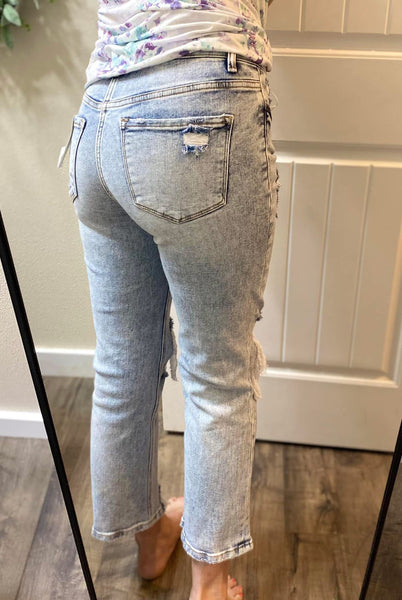 Rizzo High Rise Crop Straight Jeans