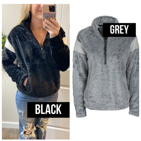Fuzzy 1/4 Zip Pullover