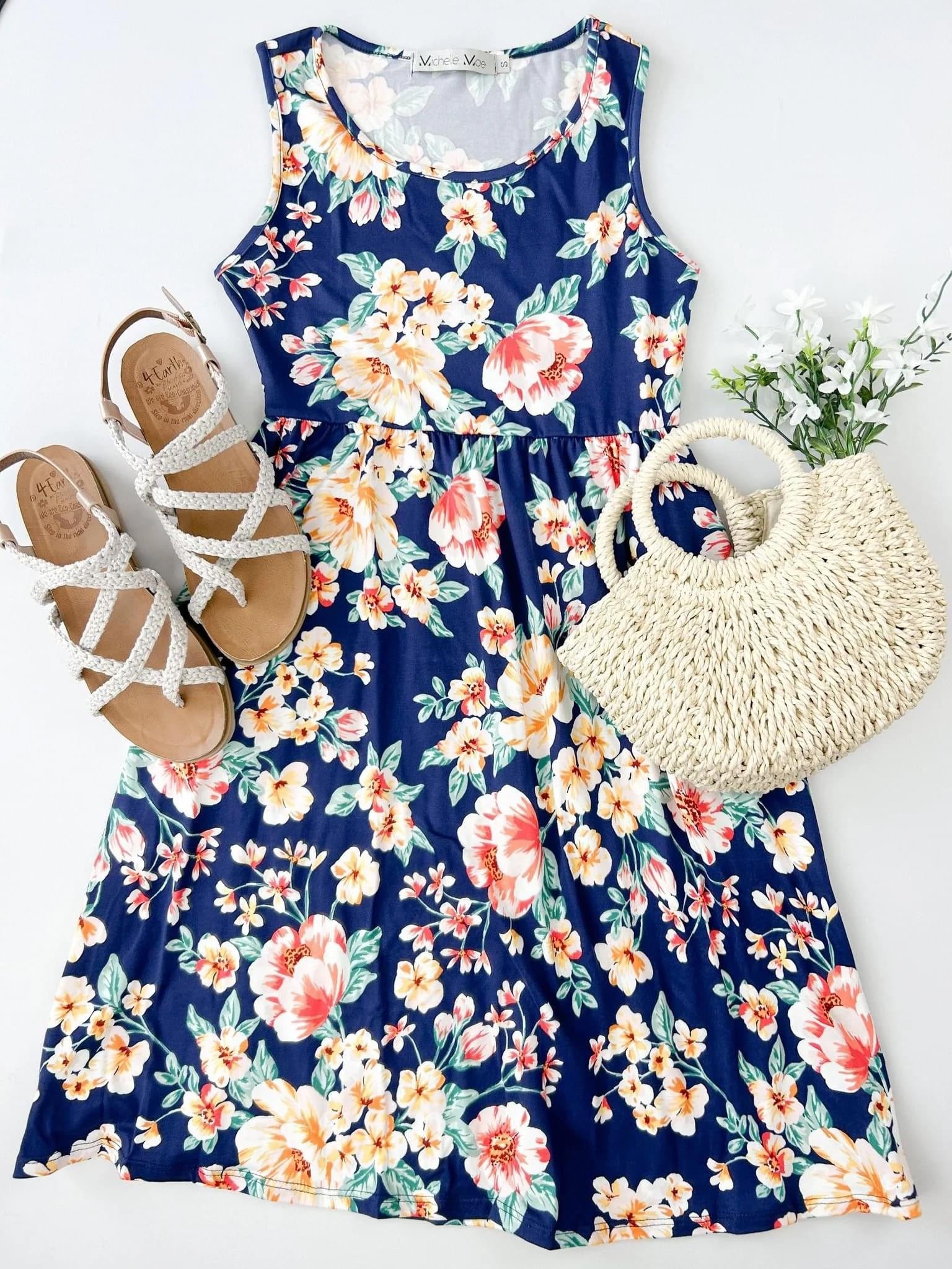 Navy Floral Dress