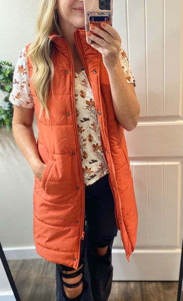 MM Fall Foilage Cuffed Vneck Top