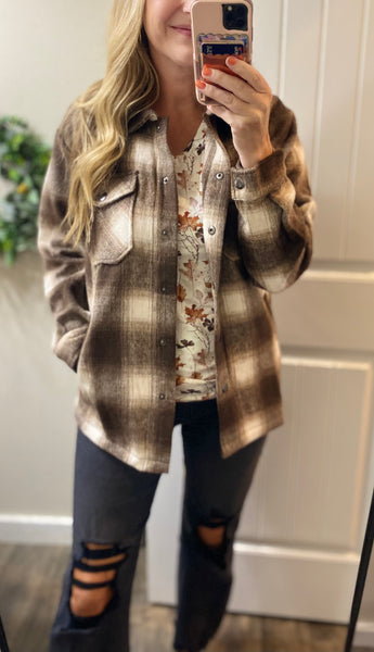 MM Fall Foilage Cuffed Vneck Top