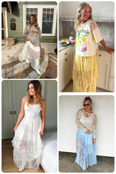 Preorder Blakeley Boho Lace Maxi Skirt