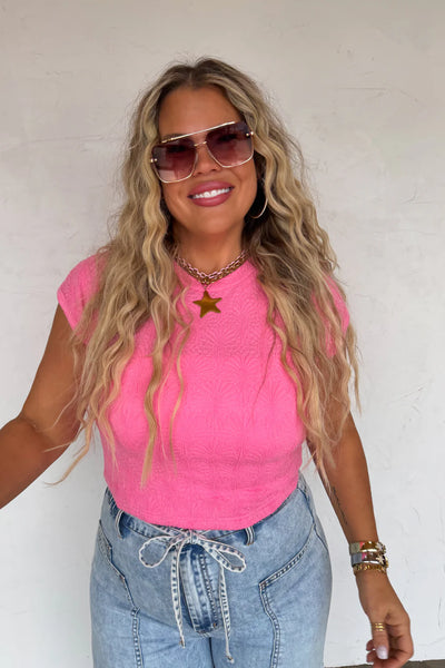 Blakeley Textured Cap Sleeve Top