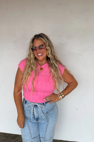 Blakeley Textured Cap Sleeve Top