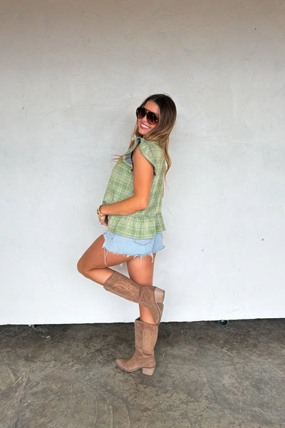 Preorder Blakeley Tie Front Denim Vests