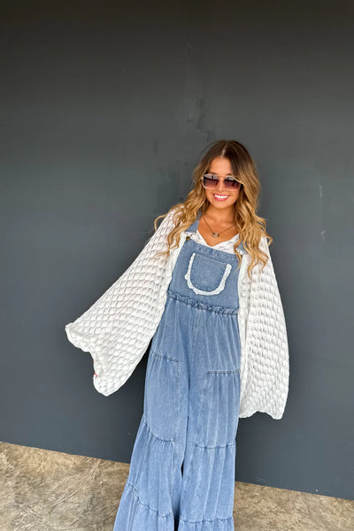Preorder Blakeley Boho Lace Denim Overalls