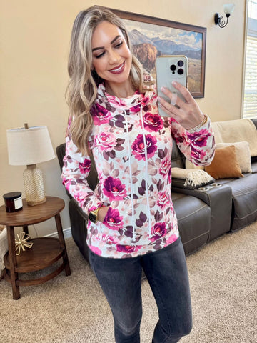 MM Fall Floral Cowlneck Pullover