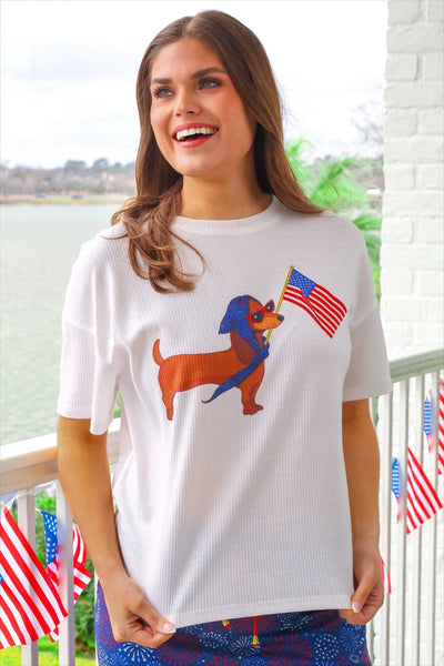 Preorder Jess Lea Patriotic Waffle Tees (Pup, Boots, Rodeo)