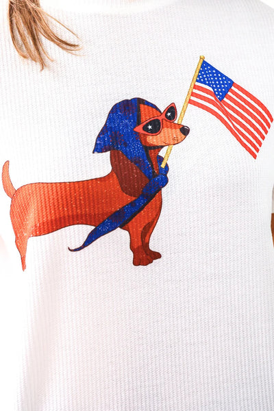 Preorder Jess Lea Patriotic Waffle Tees (Pup, Boots, Rodeo)