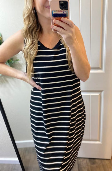 Ribbed Sleeveless Fitted Dress