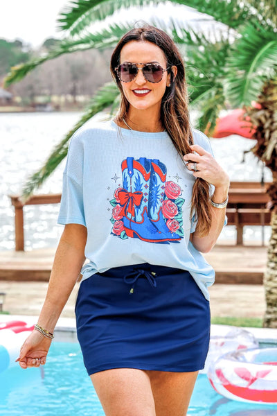 Preorder Jess Lea Patriotic Waffle Tees (Pup, Boots, Rodeo)