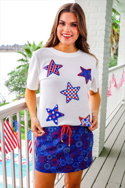 Preorder Jess Lea Sequin Star Waffle Knit Top