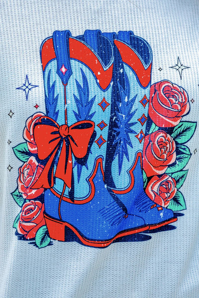 Preorder Jess Lea Patriotic Waffle Tees (Pup, Boots, Rodeo)