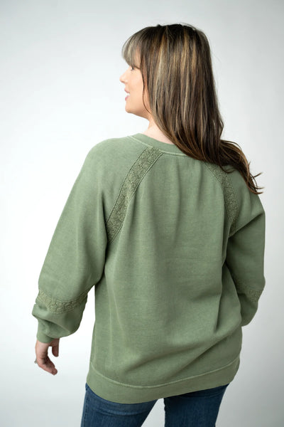 MM Lace Detail Vintage Wash Pullover