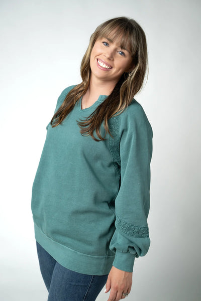 MM Lace Detail Vintage Wash Pullover