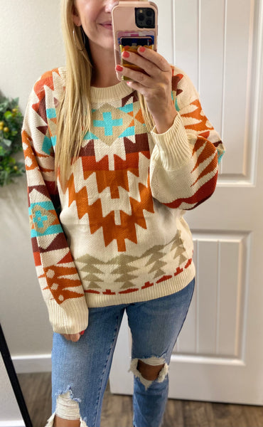 Cream Aztec Sweater
