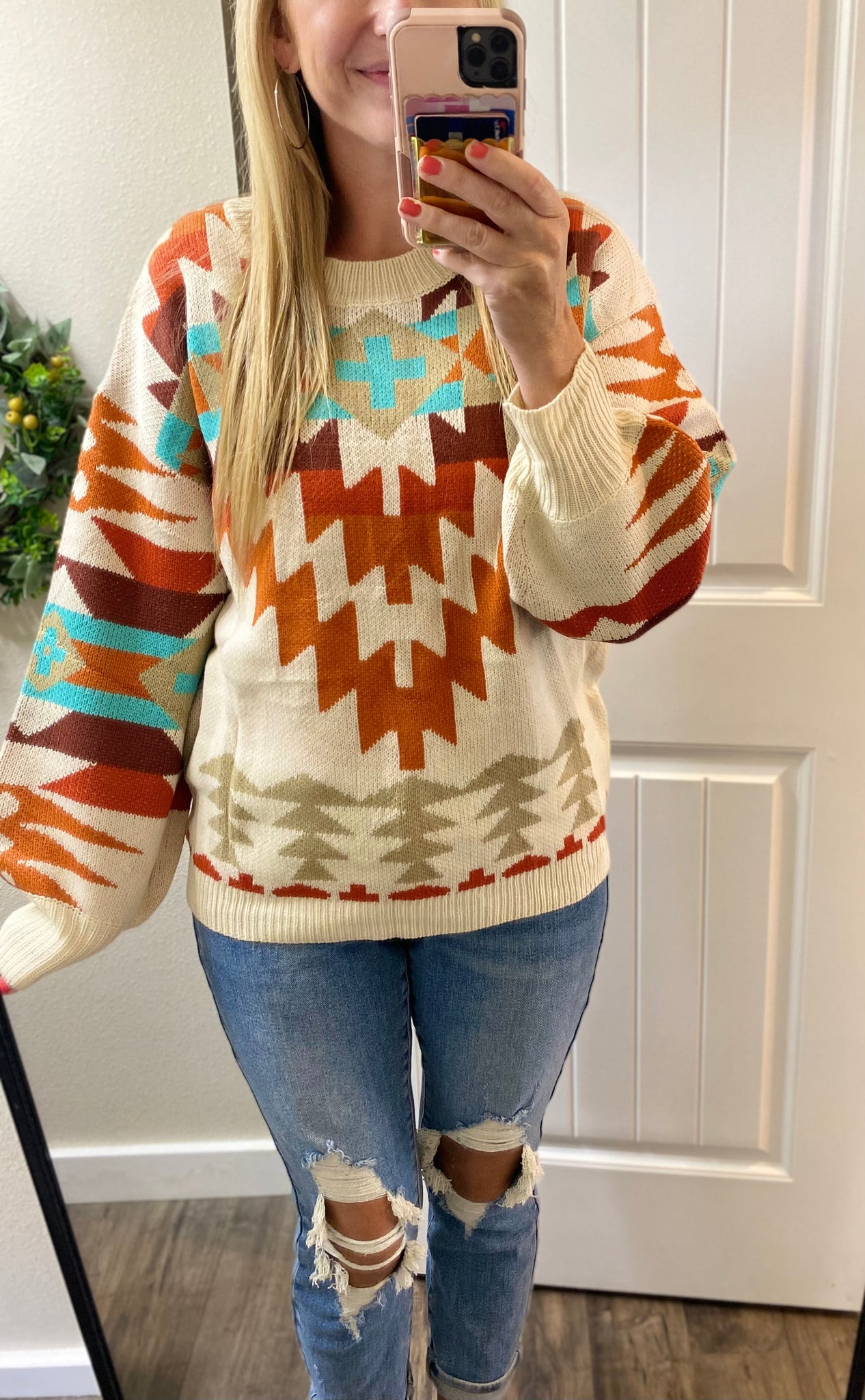 Cream Aztec Sweater