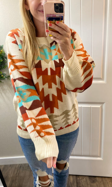 Cream Aztec Sweater