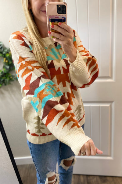 Cream Aztec Sweater