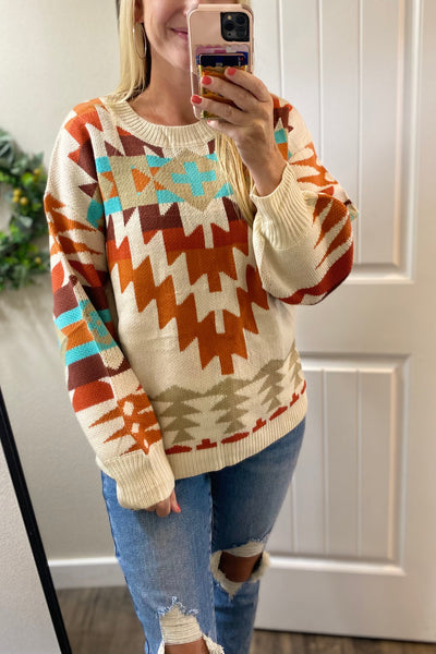 Cream Aztec Sweater