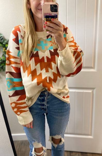 Cream Aztec Sweater