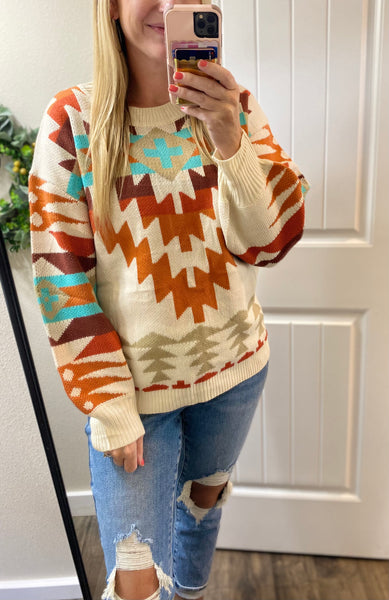 Cream Aztec Sweater