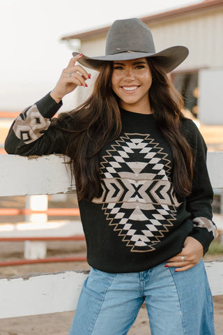Black Aztec Sweater
