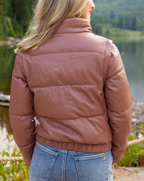 Butter Faux Leather Puffer Jacket/Vest