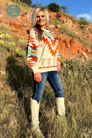 Cream Aztec Sweater
