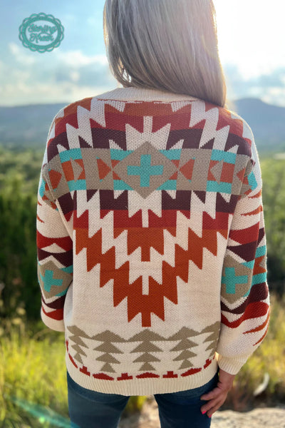 Cream Aztec Sweater