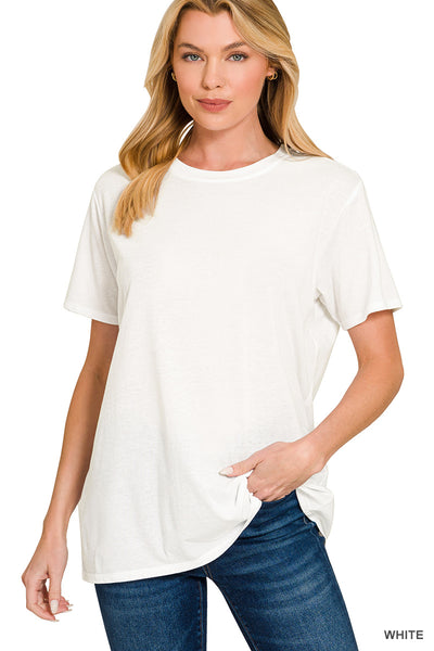 Relaxed Boyfriend Round Neck Tees
