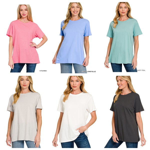 Relaxed Boyfriend Round Neck Tees