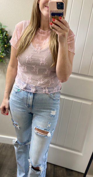 Blakeley Lace Short Sleeve Tops