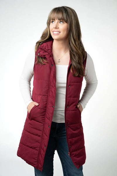 MM Long Vests (Burgundy, Grey, Navy, Teal, Brown, Olive, Pumpkin, Black, Cinnamon, Latte)