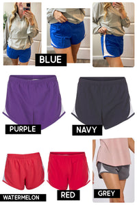 White Panel Workout Shorts