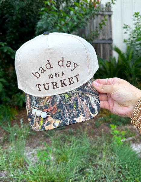 Bad Day To Be A Turkey Khaki/ Real Camo Canvas Trucker