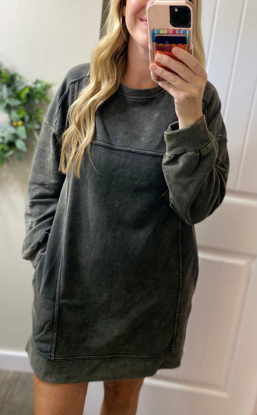 Mineral Washed Oversized Dress