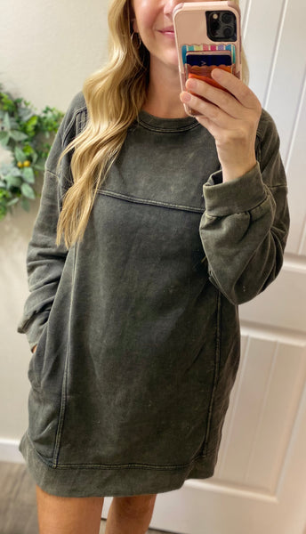 Mineral Washed Oversized Dress