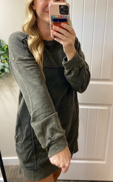 Mineral Washed Oversized Dress