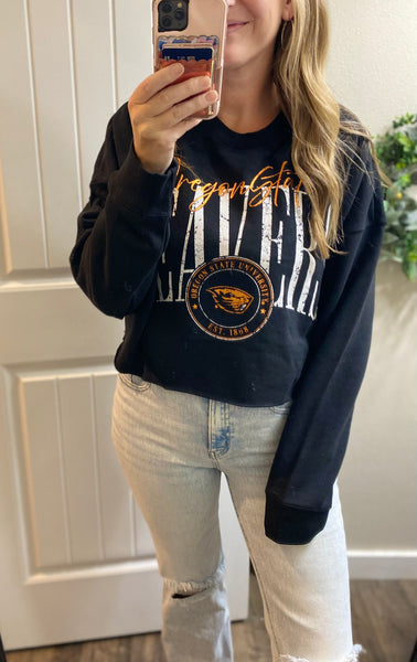 Officially Licensed Black Beaver Raw Hem Pullover