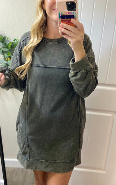 Mineral Washed Oversized Dress
