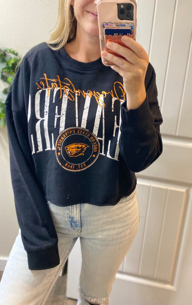 Officially Licensed Black Beaver Raw Hem Pullover