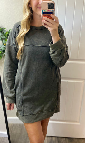 Mineral Washed Oversized Dress