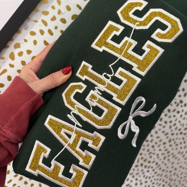 Custom Glitter Applique Embroidered Sweatshirt