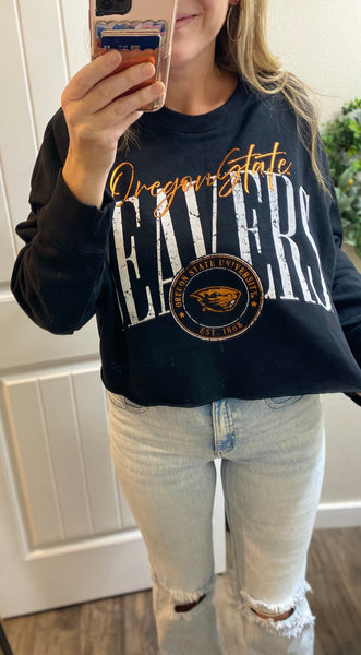 Officially Licensed Black Beaver Raw Hem Pullover