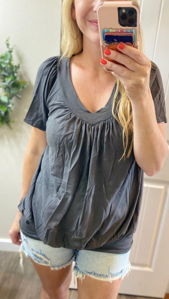Sale! Banded Shirring Short Sleeve Tops