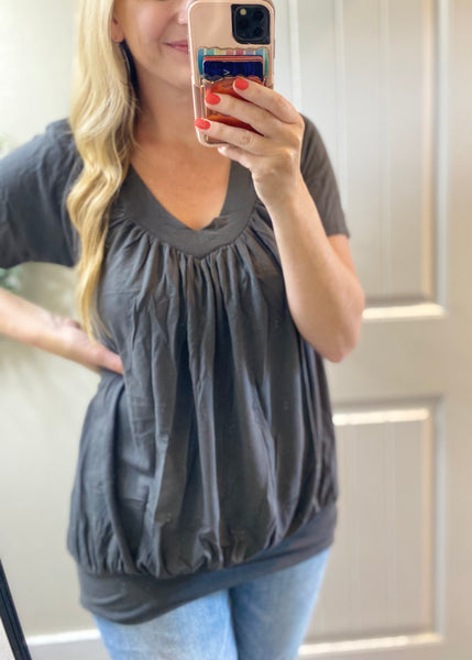 Sale! Banded Shirring Short Sleeve Tops